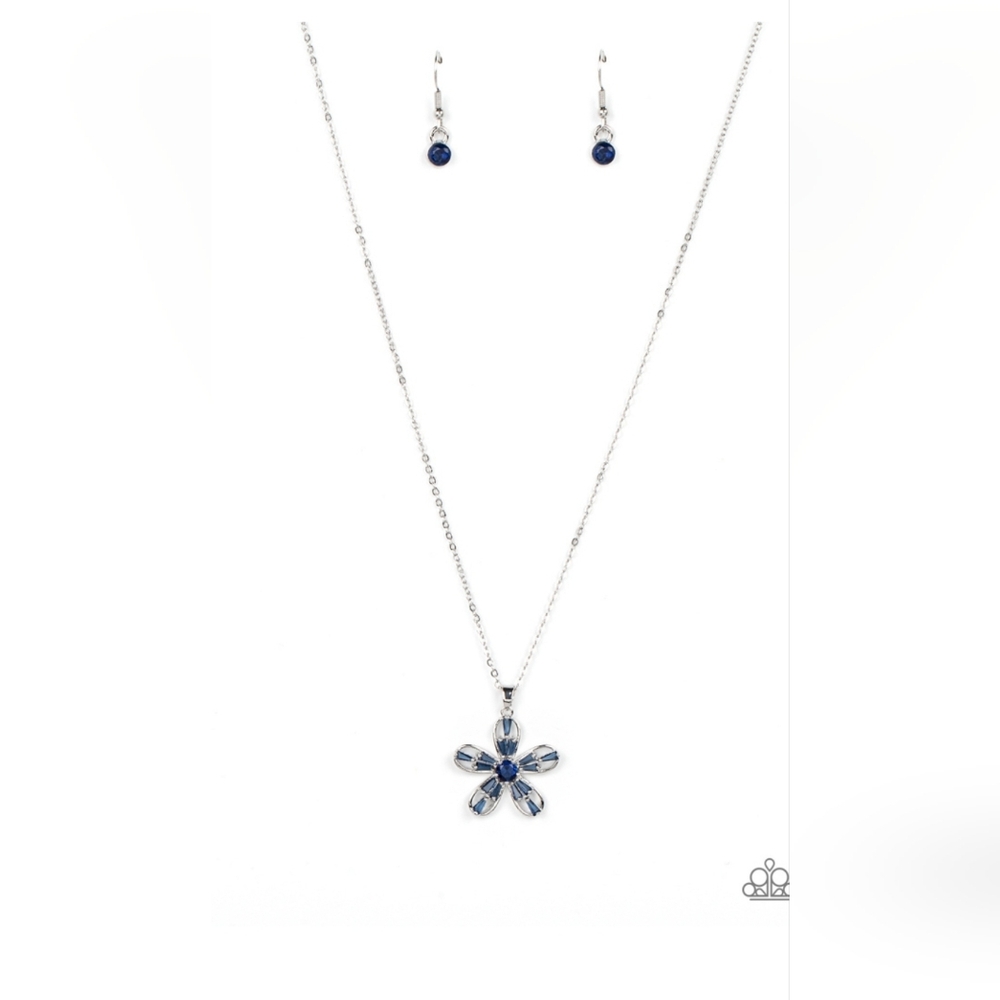 Paparazzi Botanical Ballad, Blue- Necklace With Fish Hook Earrings